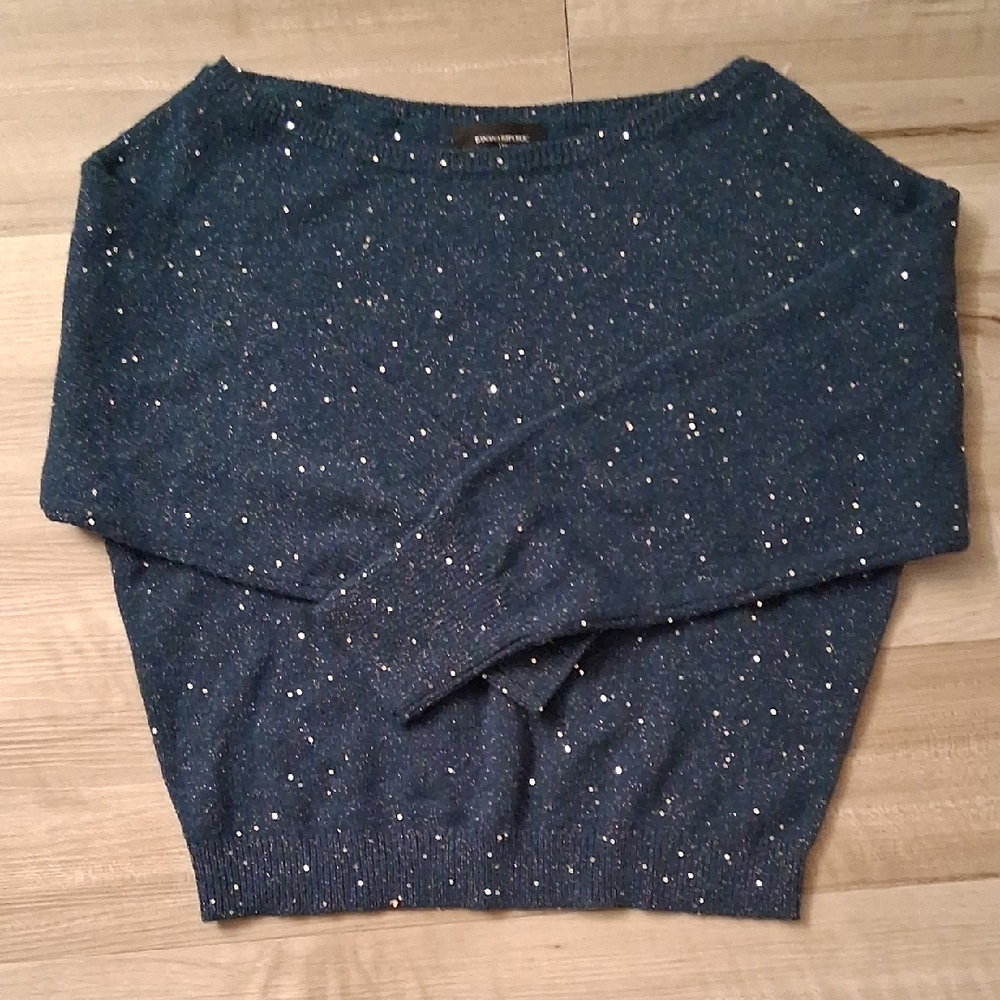 Banana Republic Off-the-Shoulder Navy Sweater